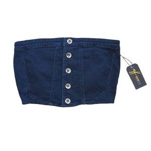 Redfox Premium Blue Denim Jean Crop Top